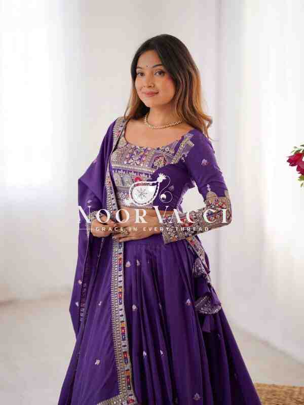 Natural Crepe Silk Semi-Stitched Lehengha with Choli and Dupatta - Image 5