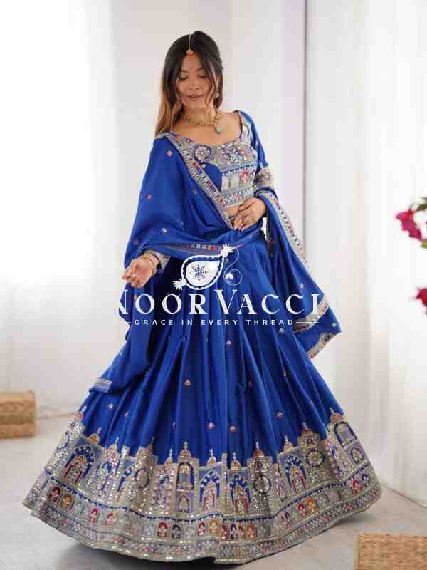 Natural Crepe Silk Semi-Stitched Lehengha with Choli and Dupatta - Image 3