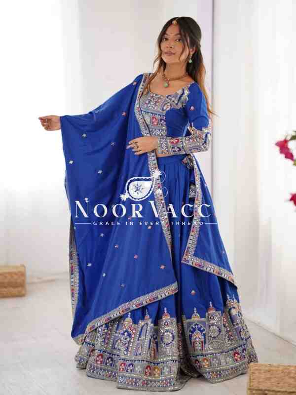Natural Crepe Silk Semi-Stitched Lehengha with Choli and Dupatta - Image 4