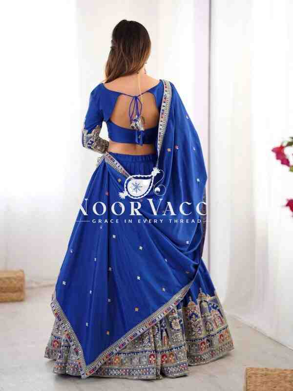 Natural Crepe Silk Semi-Stitched Lehengha with Choli and Dupatta - Image 6