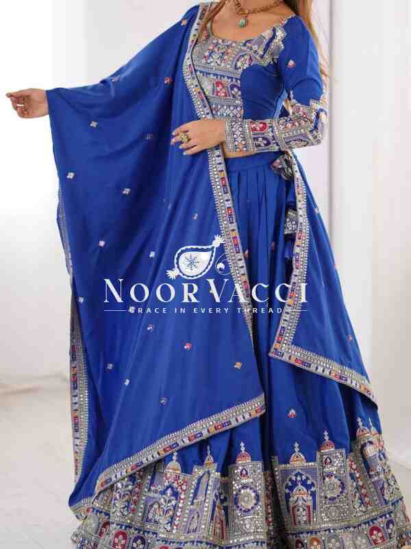 Natural Crepe Silk Semi-Stitched Lehengha with Choli and Dupatta - Image 7