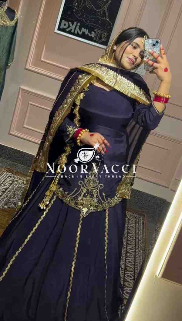Natural Crepe Silk Embroidered Lehenga Set with Dupatta – Premium Partywear