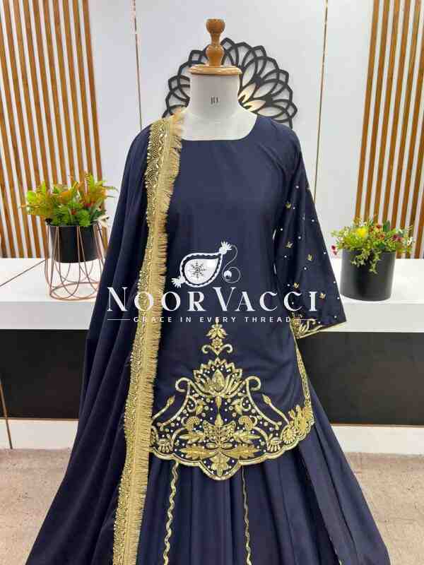 Natural Crepe Silk Embroidered Lehenga Set with Dupatta – Premium Partywear - Image 6