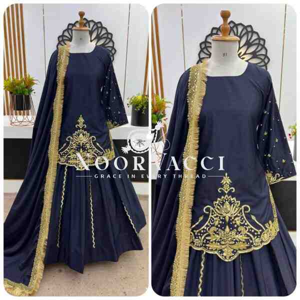 Natural Crepe Silk Embroidered Lehenga Set with Dupatta – Premium Partywear - Image 7