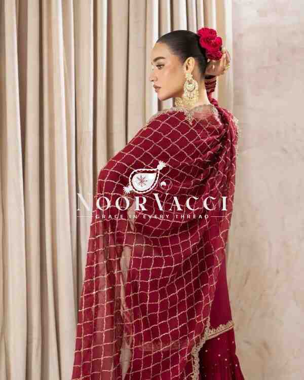 Fox Georgette Sharara Set with Sequence Work and Lace Dupatta - Image 5