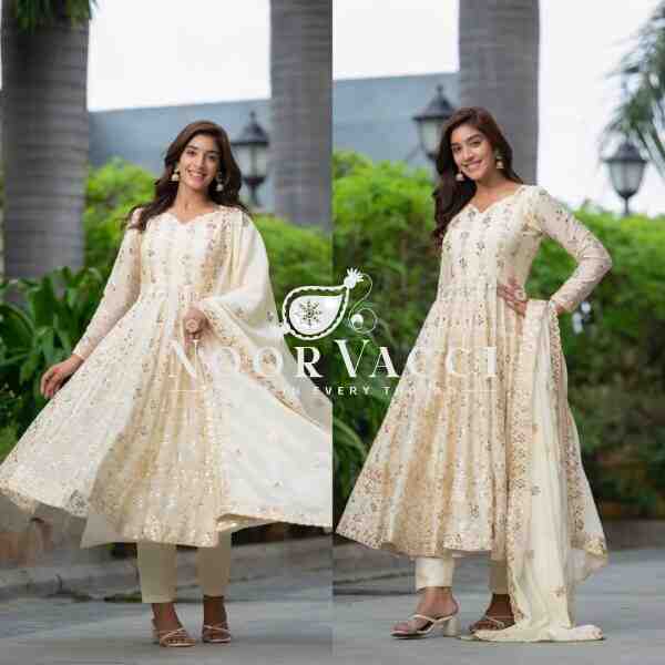 Premium Alia Cut Chinon Silk Anarkali Suit with Dupatta - Image 3