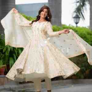 Premium Alia Cut Chinon Silk Anarkali Suit with Dupatta