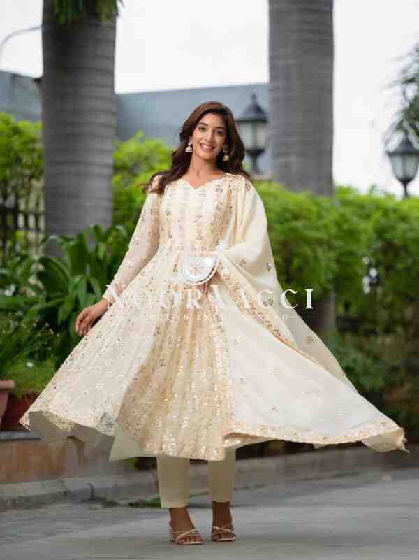 Premium Alia Cut Chinon Silk Anarkali Suit with Dupatta - Image 4