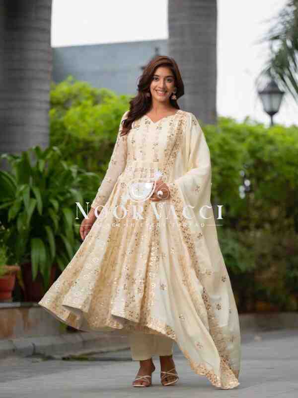 Premium Alia Cut Chinon Silk Anarkali Suit with Dupatta - Image 2