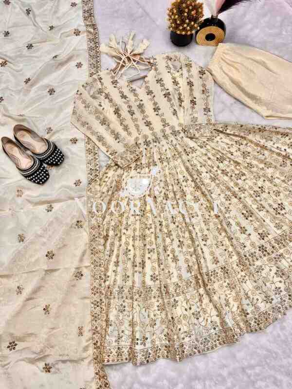 Premium Alia Cut Chinon Silk Anarkali Suit with Dupatta - Image 9