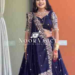 Chinon Silk Full-Stitched Lehenga with Thread & Sequin Work