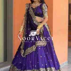 Chinon Silk Full-Stitched Lehenga with Thread & Sequin Work