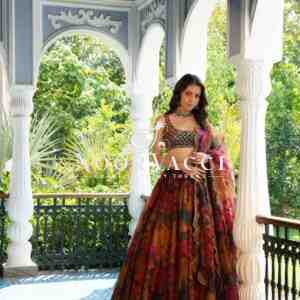 Tabby Organza Full-Stitched Lehenga with Digital Print & Sequin Work