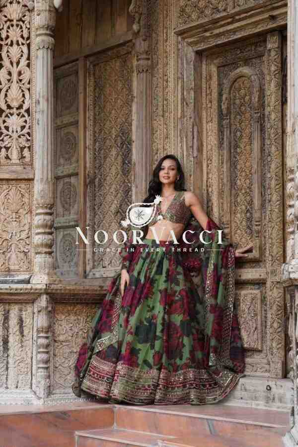 Tabby Organza Full-Stitched Lehenga with Digital Print & Sequin Work