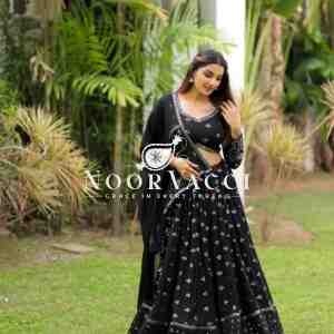 Black Fox Georgette Sequin Lehenga Choli with Dupatta