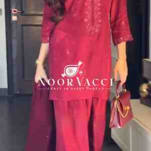 Chinon Silk Embroidered Salwar Suit with Dupatta