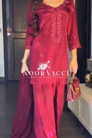 Buy Chinon Silk Embroidered Salwar Suit with Dupatta