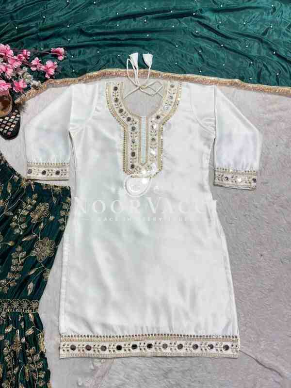 Summer Special Designer Party Wear Sharara Suit with Hand Mirror & Sequence Work - Image 9