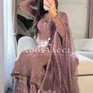 Faux Georgette Embroidered Sequence Plazzo Set with Dupatta – Ready to Wear
