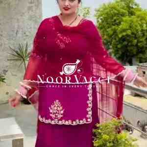Glamorous Crepe Silk Top with Embroidered Lehenga & Net Dupatta