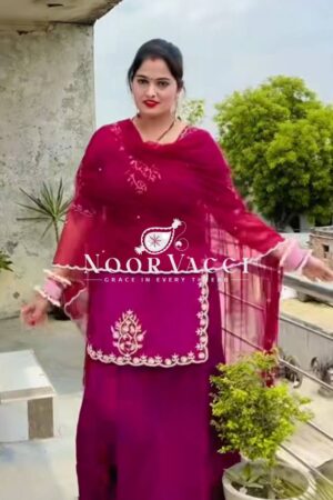 Shop Glamorous Crepe Silk Top with Embroidered Lehenga & Net Dupatta