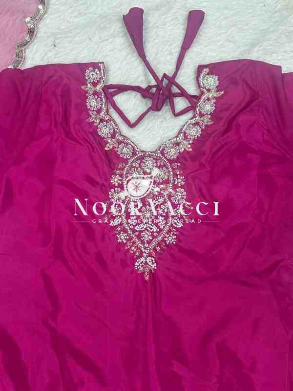 Glamorous Crepe Silk Top with Embroidered Lehenga & Net Dupatta - Image 9