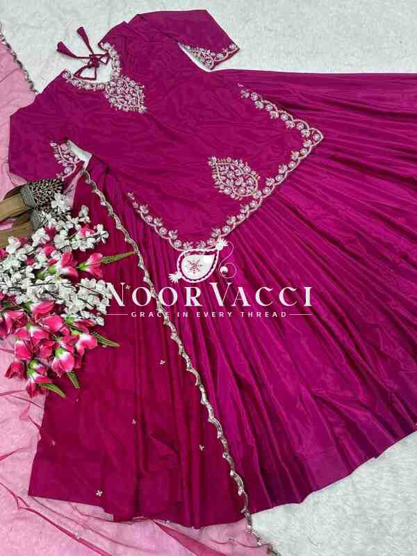 Glamorous Crepe Silk Top with Embroidered Lehenga & Net Dupatta - Image 5