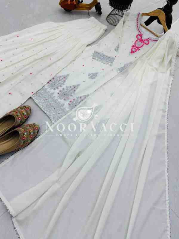 Chinon Silk Embroidered Top with Pallazo & Dupatta – Designer Party Set - Image 4