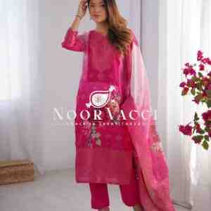 Chanderi Silk Top with Micro Pent and Jacquard Printed Dupatta Set