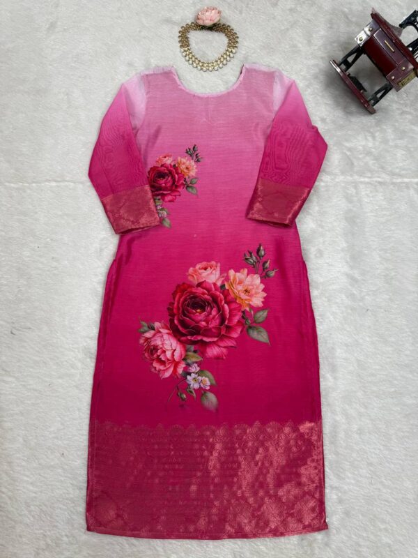Shop Chanderi Silk Top with Micro Pent and Jacquard Printed Dupatta Set - Image 8