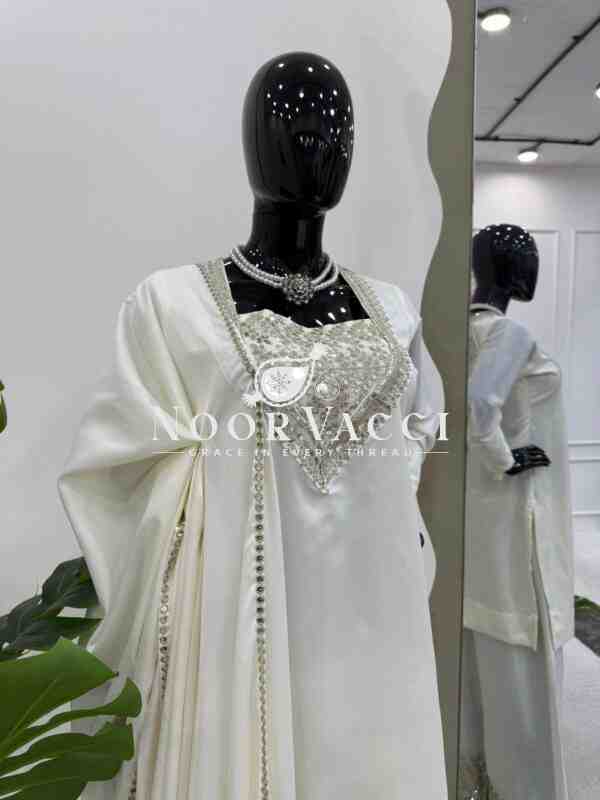 Chinon Silk Embroidered Plazo Suit with Dupatta - Image 6