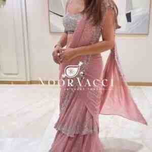 Lehenga Saree Set with Thread and Sequin Embellishment