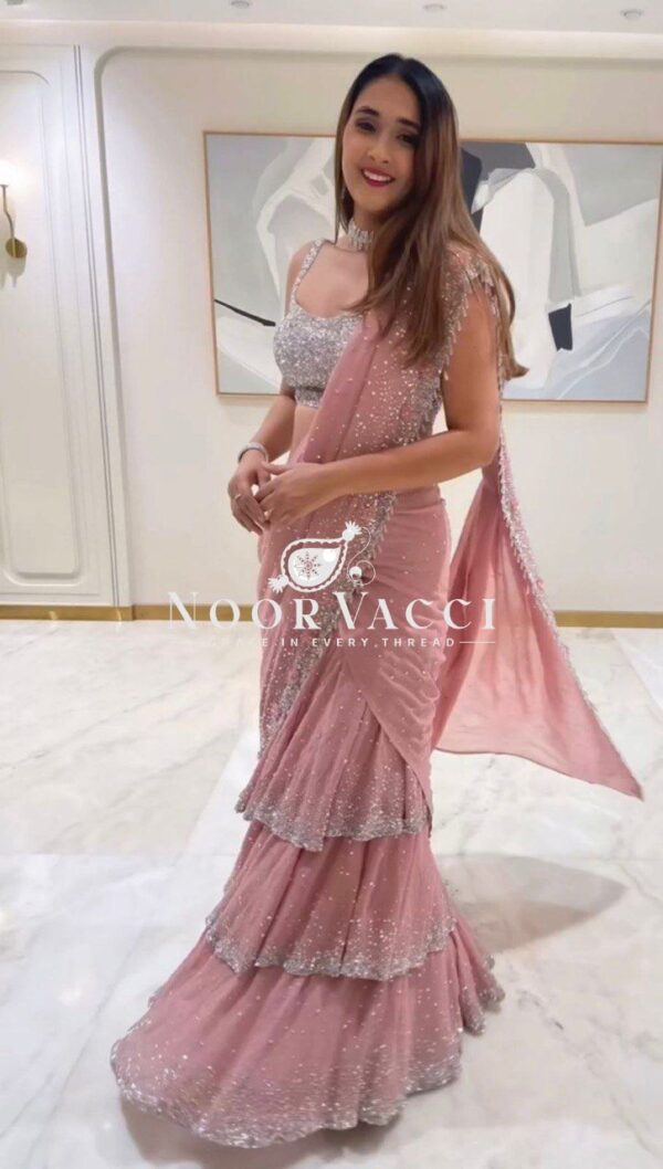 Shop Lehenga Saree Set with Thread and Sequin Embellishment