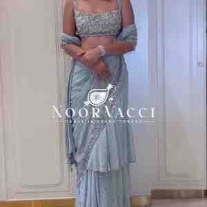 Lehenga Saree Set with Thread and Sequin Embellishment