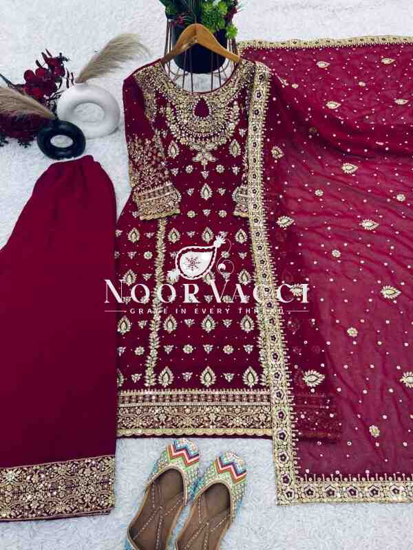 Heavy Faux Georgette Embroidered Party Wear Set – Fully Stitched - Image 7