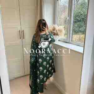 Elegant Chinon Long Top, Pant & Dupatta Set with 5mm Sequence & Moti Latkan Work
