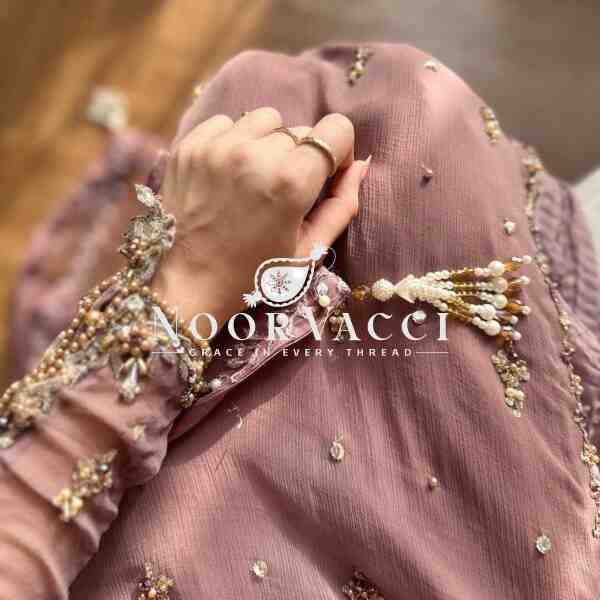 Fox Georgette Embroidered Top Pallazo & Dupatta Set – Designer Partywear - Image 4
