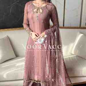 Fox Georgette Embroidered Top Pallazo & Dupatta Set – Designer Partywear