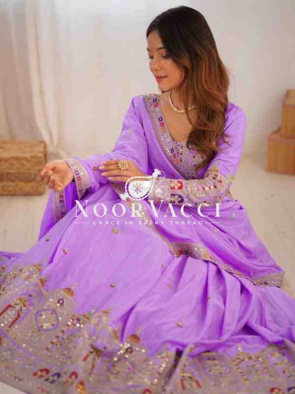 Natural Crepe Silk Lehenga with Thread and Sequence Work Semi-Stitched Set - Image 4