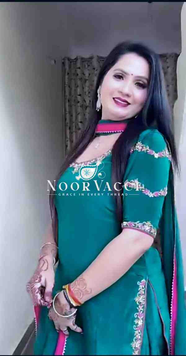 Natural Crepe Embroidered Sharara Plazzo Set with Net Dupatta – Stylish Festive Wear - Image 3