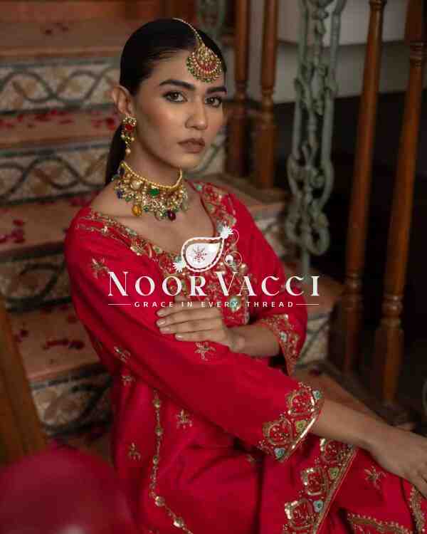 Chinon Silk Embroidered Sharara Plazo Set with Dupatta - Image 4