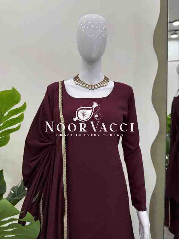 Natural Crepe Silk Handworked Salwar Suit with Dupatta - Image 10