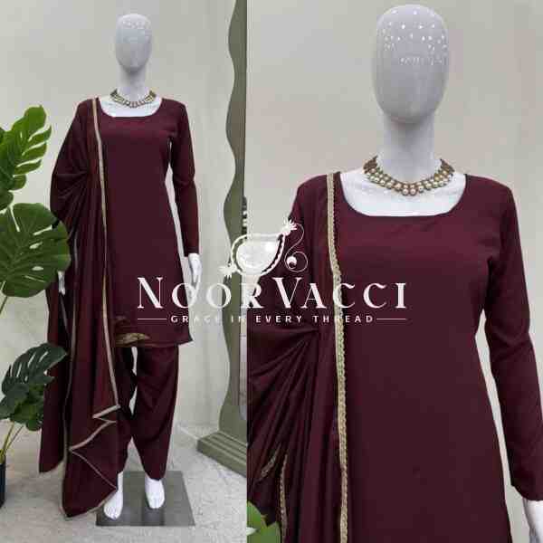 Natural Crepe Silk Handworked Salwar Suit with Dupatta - Image 11