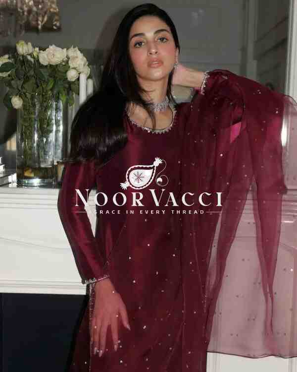 Jimmy Choo Silk Embroidered Top-Bottom Set with Dupatta – Ready to Wear - Image 4