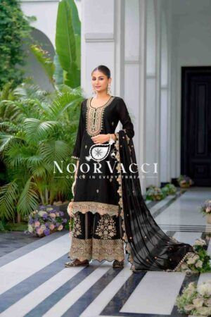 Buy Heavy Chinon Silk Embroidered Top Sharara & Dupatta Set