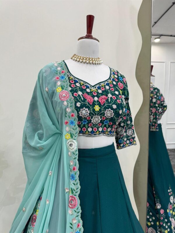 Buy Designer Chinon Silk Lehenga with Georgette Dupatta - Image 2