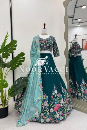 Buy Designer Chinon Silk Lehenga with Georgette Dupatta