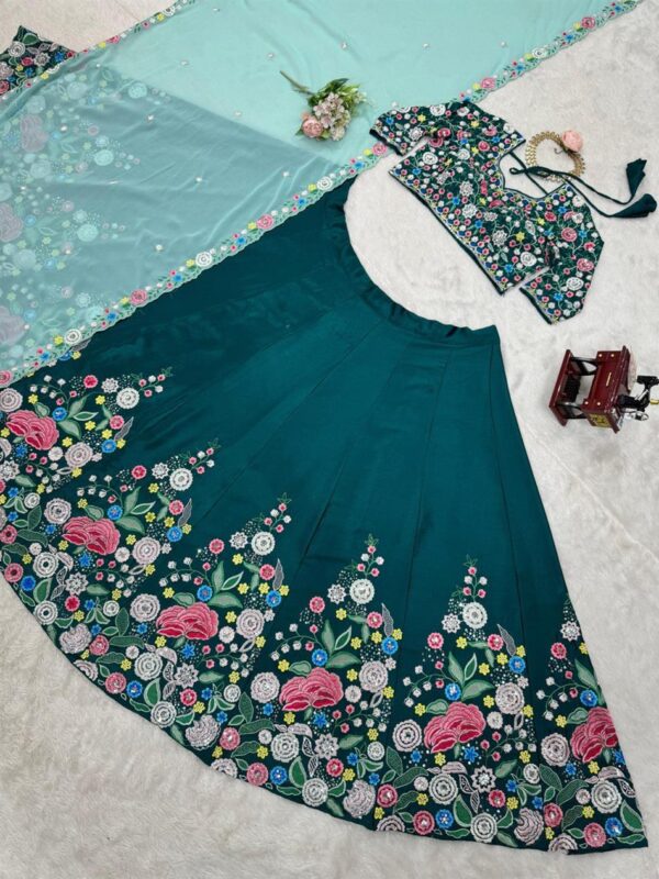 Buy Designer Chinon Silk Lehenga with Georgette Dupatta - Image 5