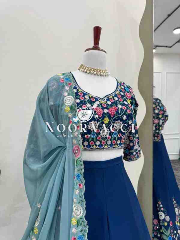 Designer Chinon Silk Lehenga with Georgette Dupatta - Image 4