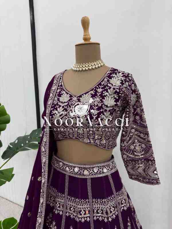 Premium Faux Georgette Lehenga with 9mm Sequin Work - Image 3
